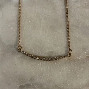 Gold Necklace with Crystal Detailing